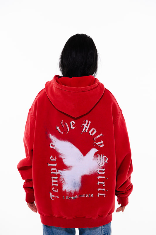 (D)         HOODIE -"HOLY SPIRIT" RED