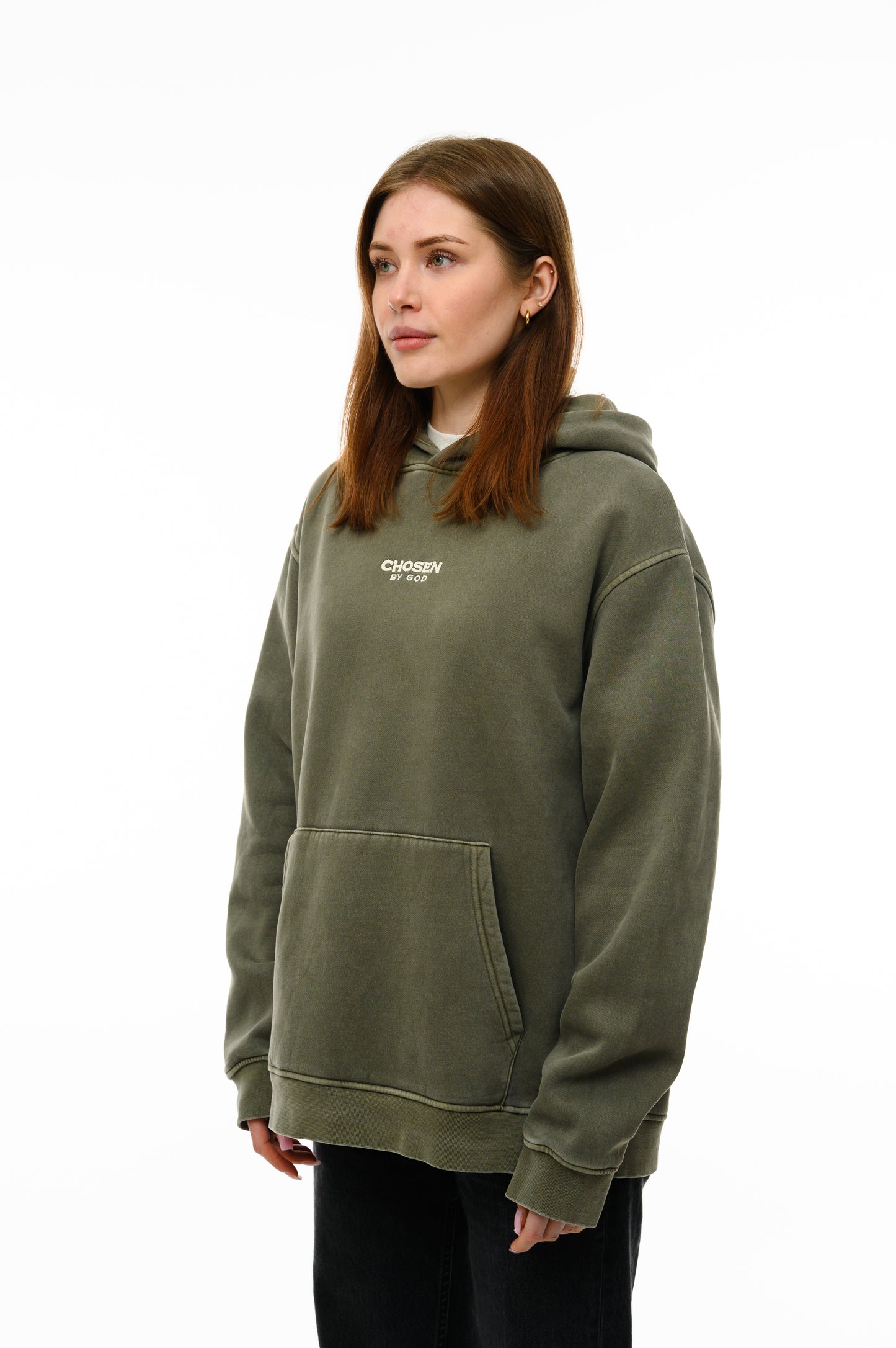 (A) Vintage Washed Hoodie – Dusty Khaki