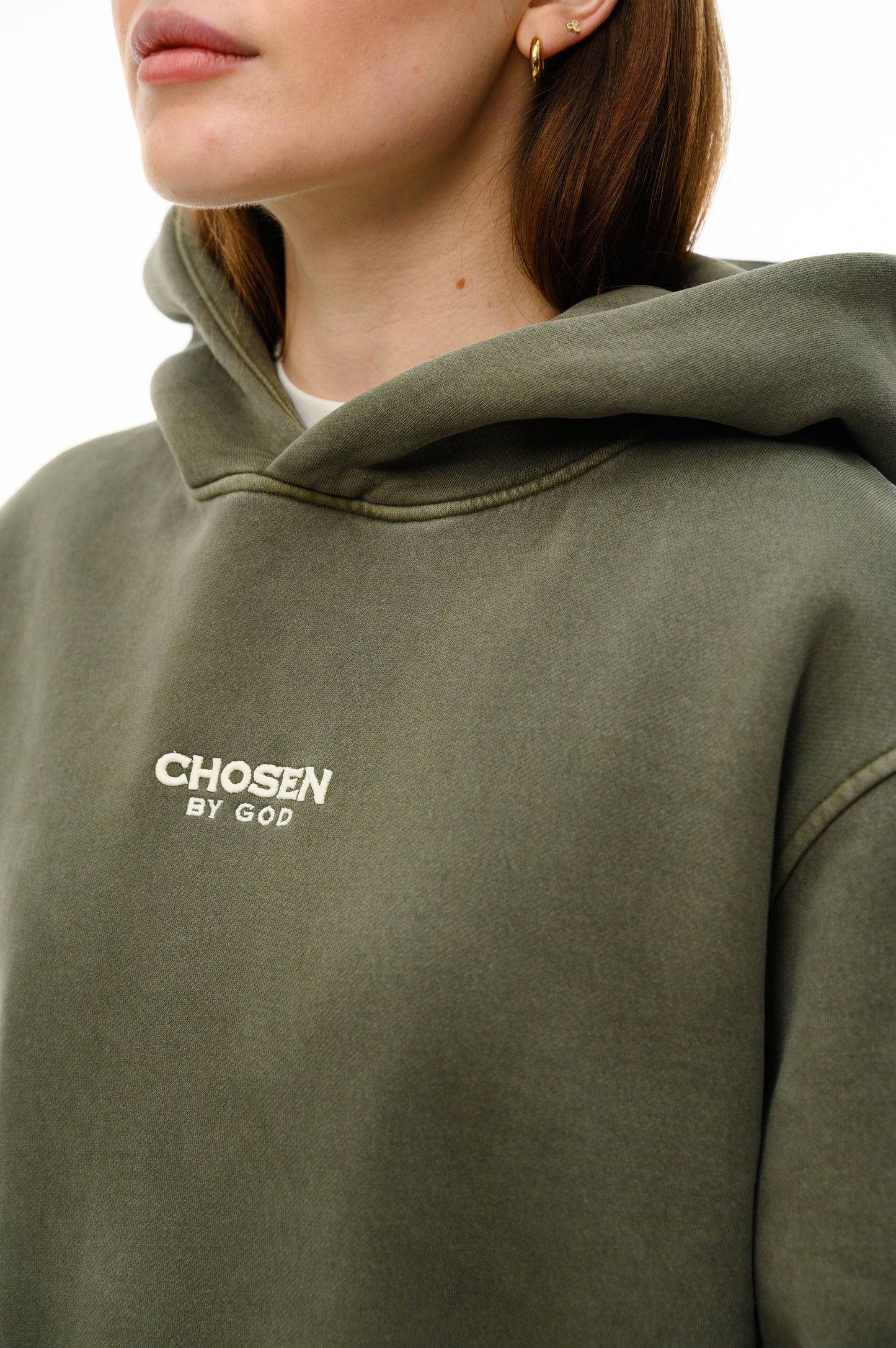 (A) Vintage Washed Hoodie – Dusty Khaki