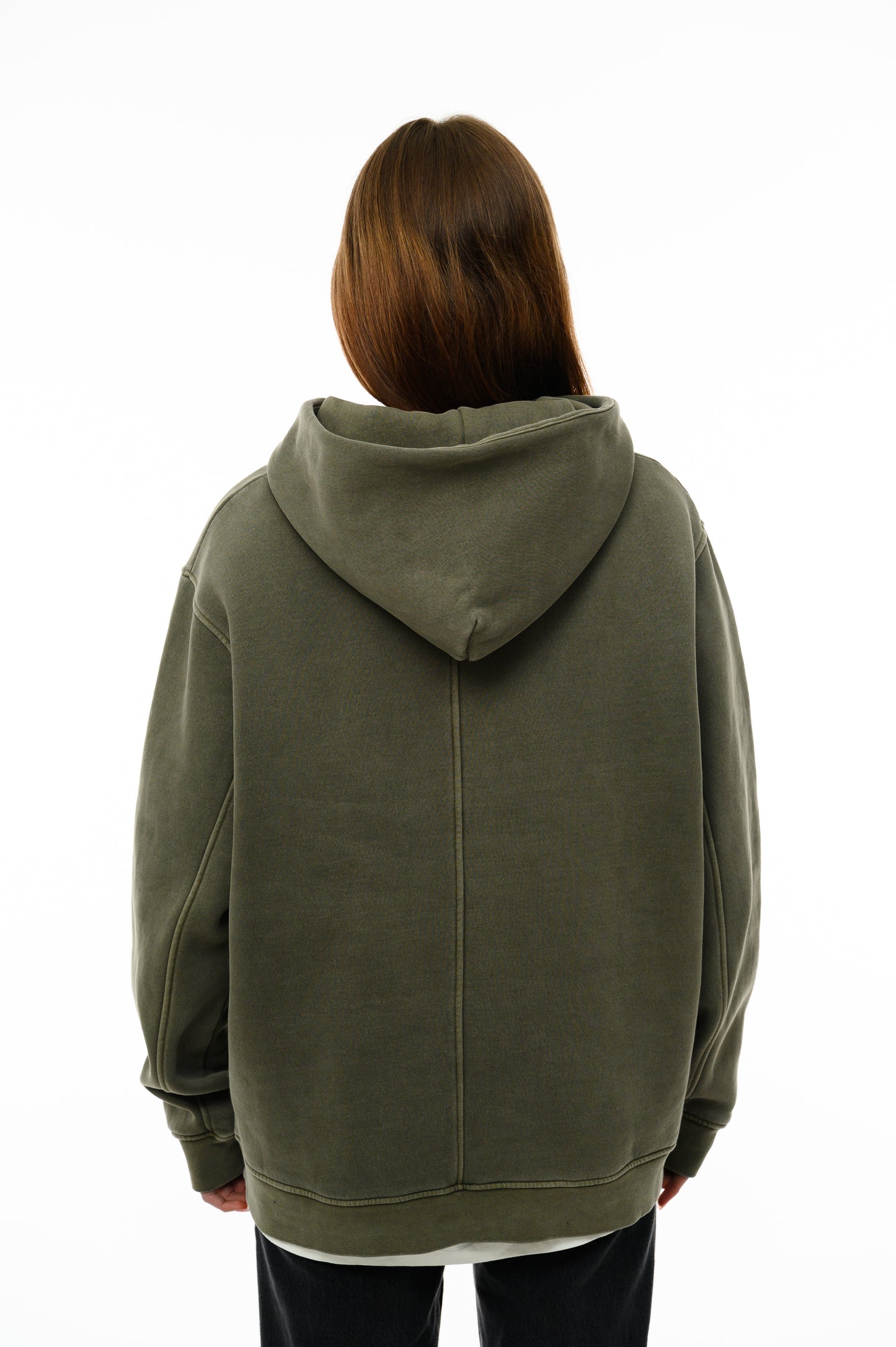(A) Vintage Washed Hoodie – Dusty Khaki