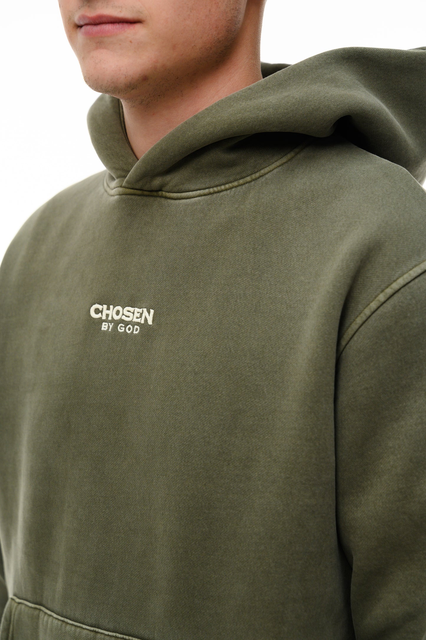(A) Vintage Washed Hoodie – Dusty Khaki