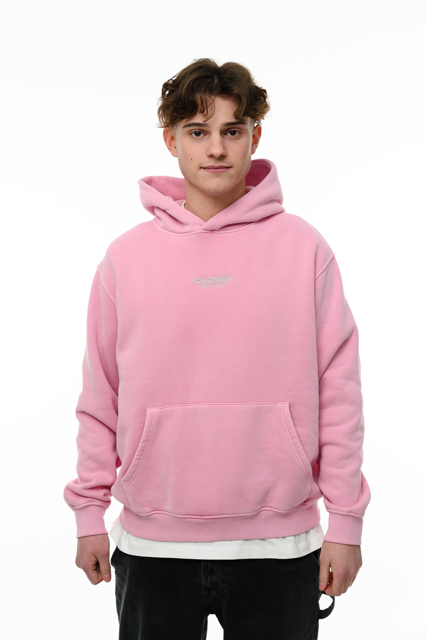 (A) Vintage Washed Hoodie – Pastel Pink
