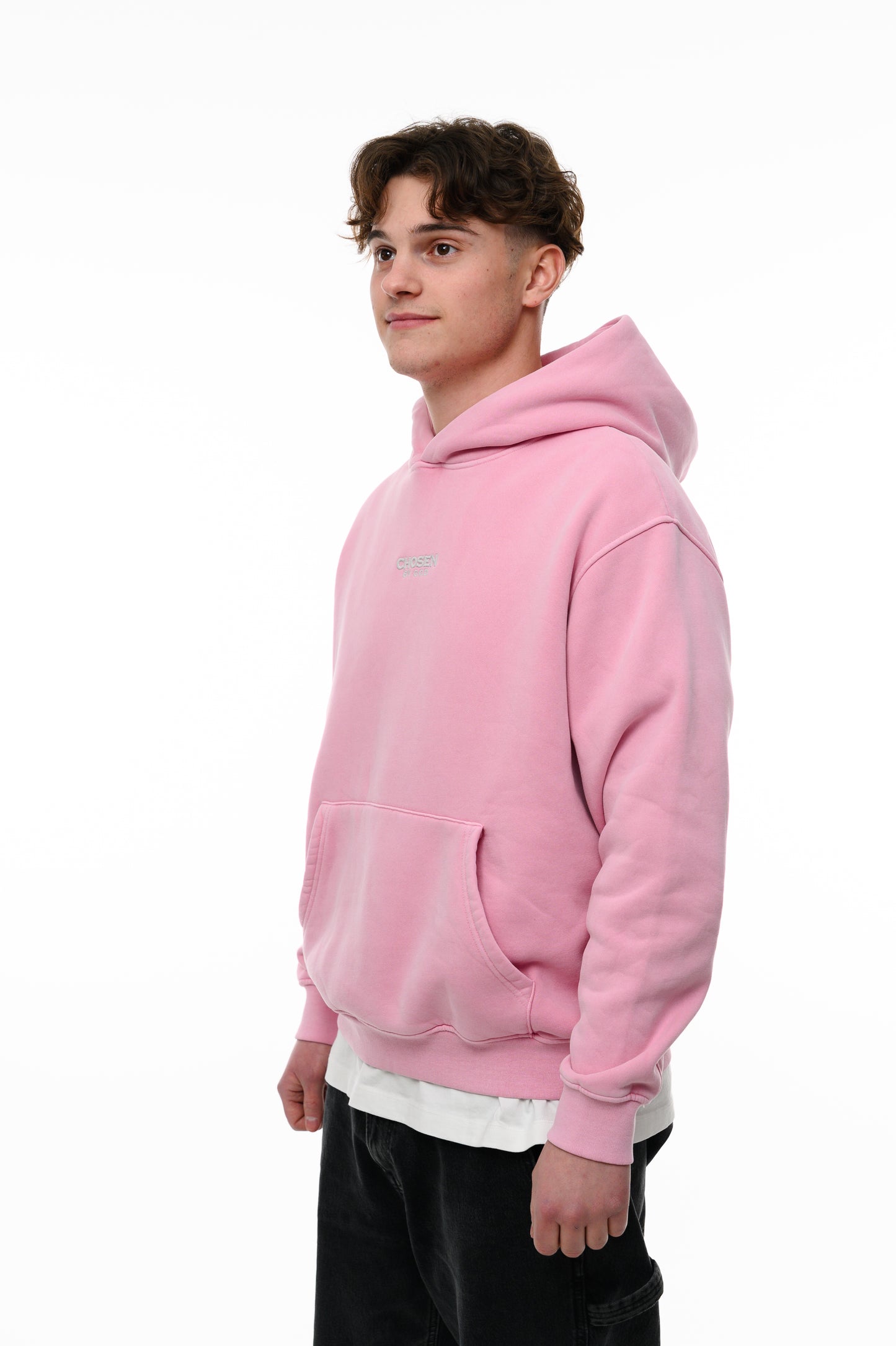 (A) Vintage Washed Hoodie – Pastel Pink