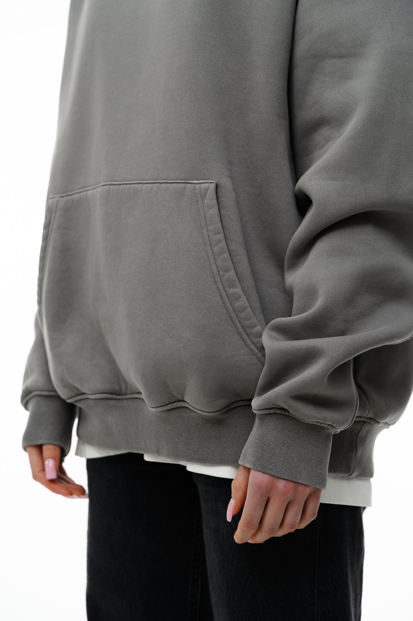 (A) Vintage Washed Hoodie – Stone Grey