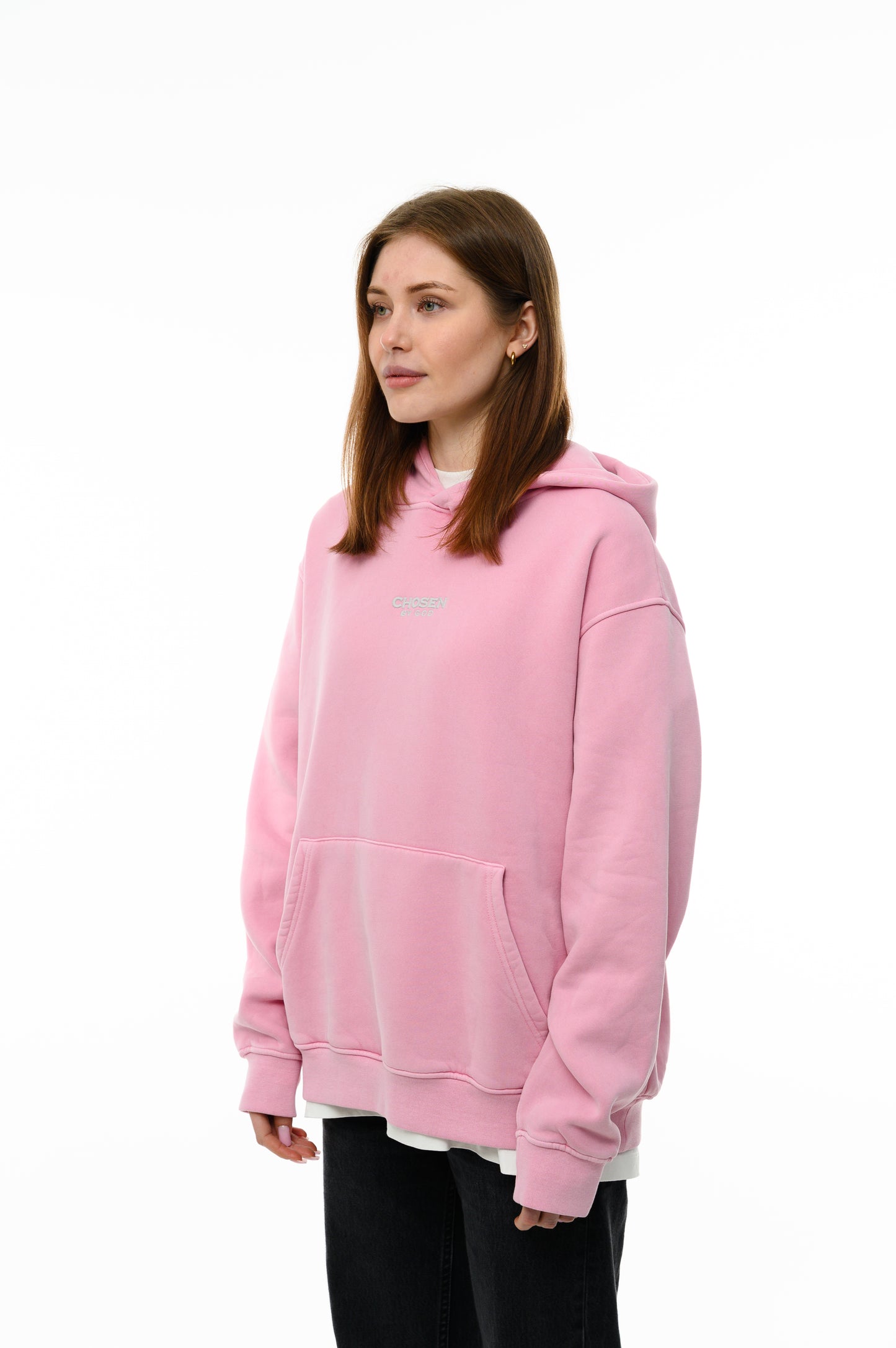 (A) Vintage Washed Hoodie – Pastel Pink
