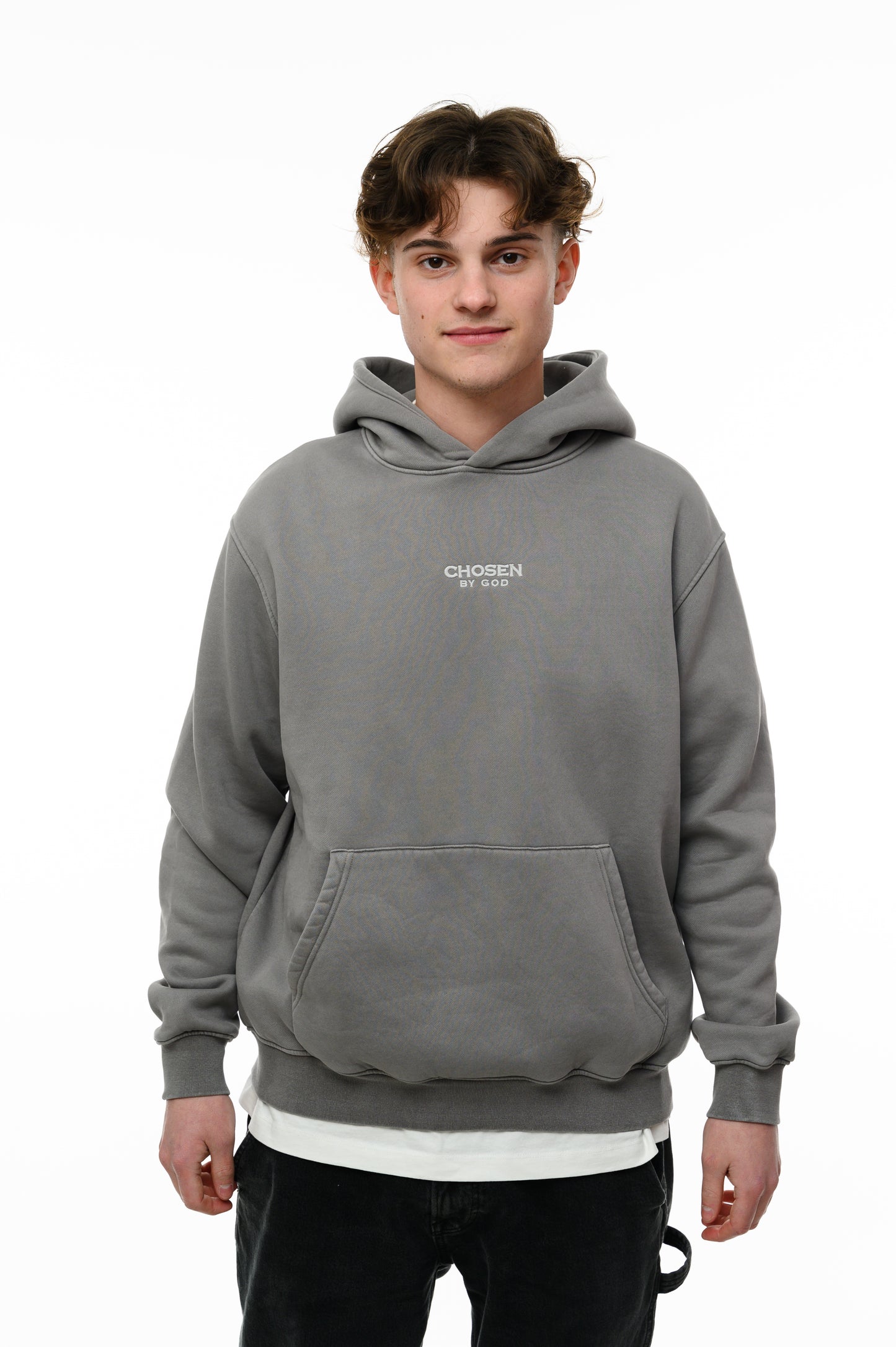 (A) Vintage Washed Hoodie – Stone Grey