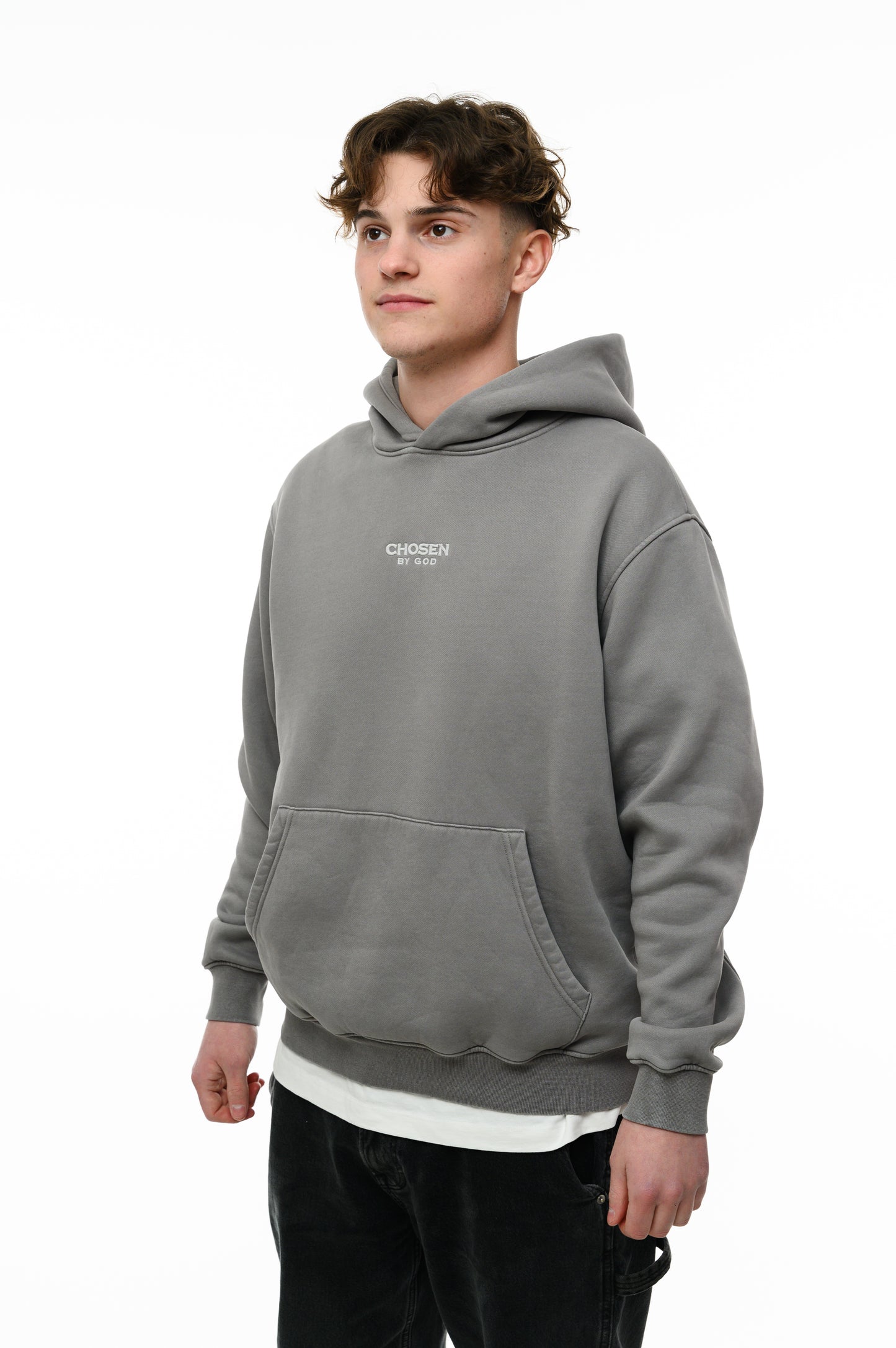 (A) Vintage Washed Hoodie – Stone Grey