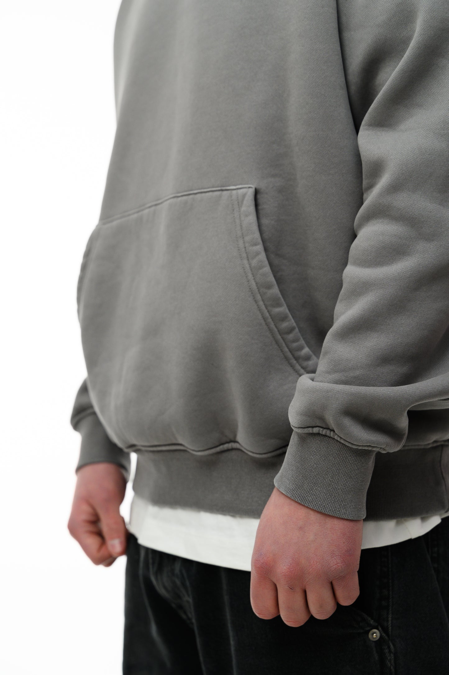 (A) Vintage Washed Hoodie – Stone Grey