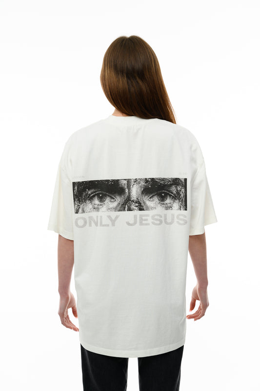 (A) VINTAGE T-SHIRT WHITE - ONLY JESUS
