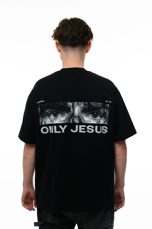 (A) VINTAGE T-SHIRT BLACK - ONLY JESUS