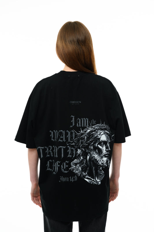 (A) VINTAGE T-SHIRT BLACK - I AM THE WAY