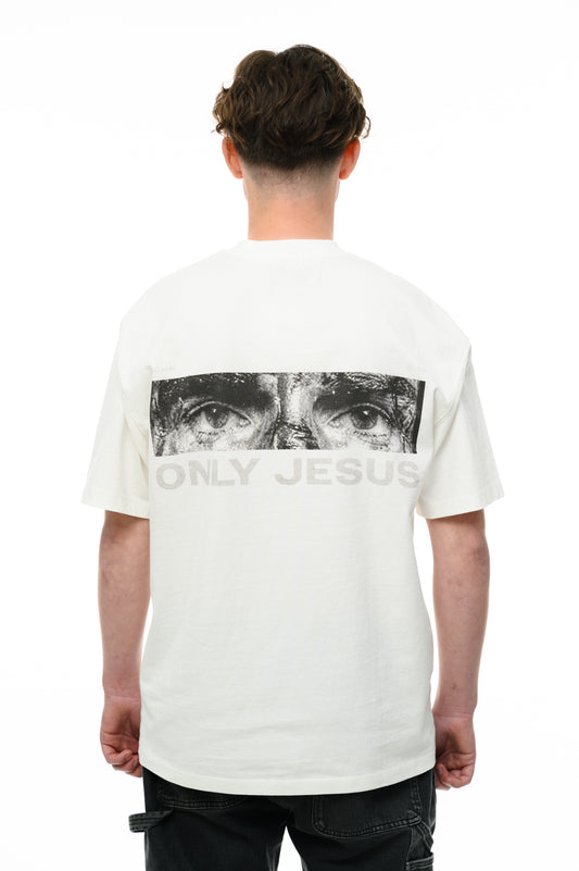 (A) VINTAGE T-SHIRT WHITE - ONLY JESUS
