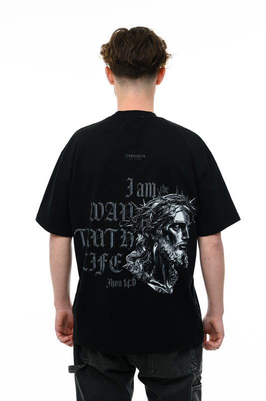(A) VINTAGE T-SHIRT BLACK - I AM THE WAY