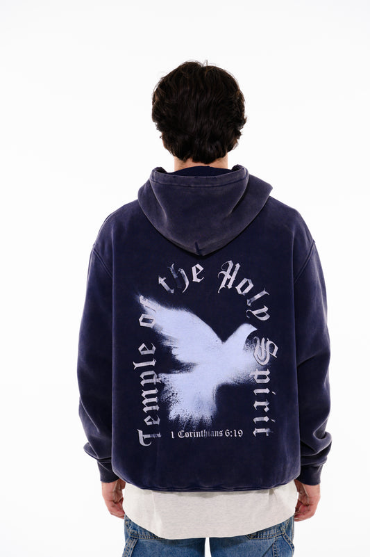 (D) HOODIE  - "HOLY SPIRIT" DARK BLUE