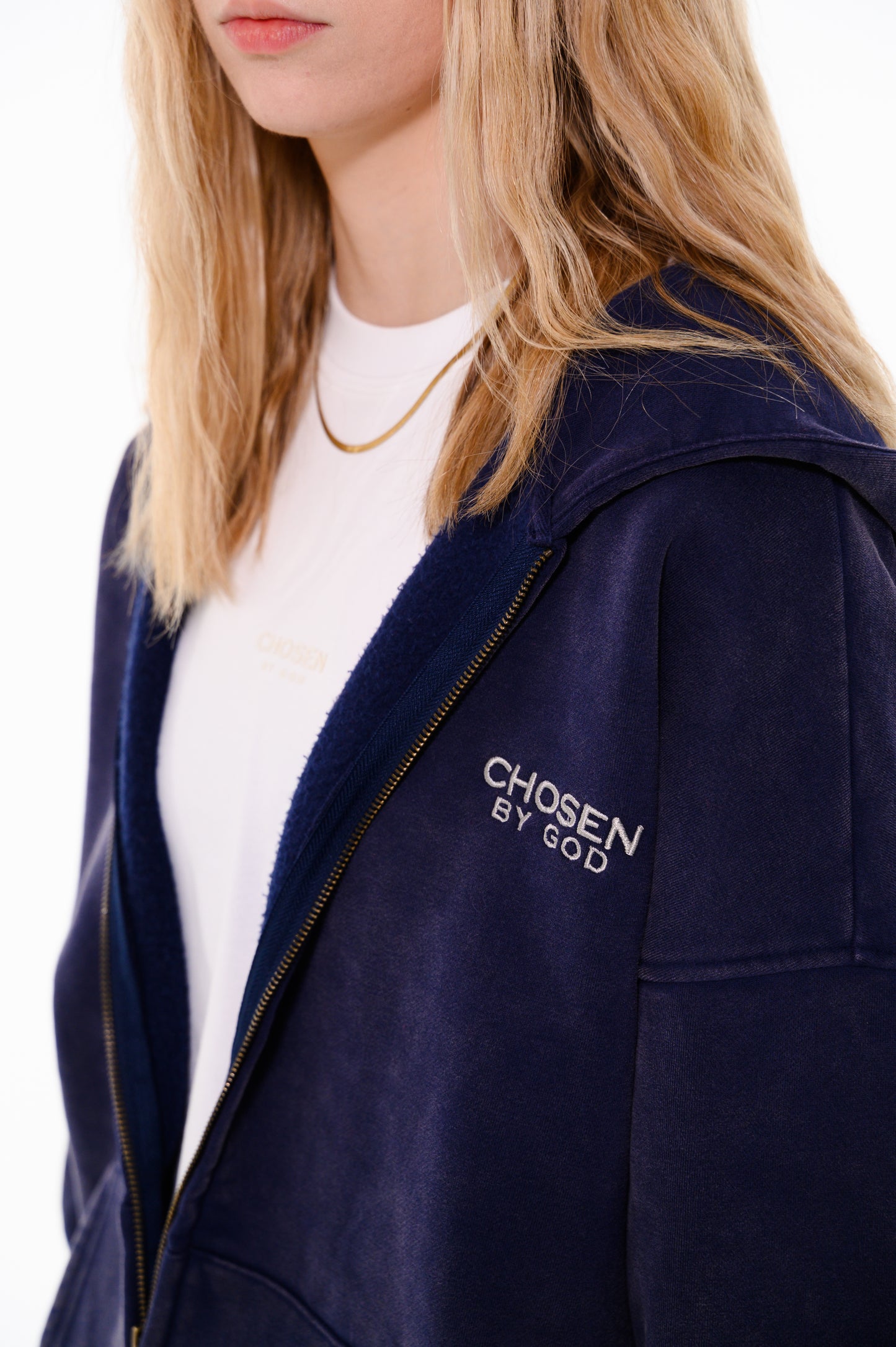 (G) ZIP HOODIE - BLUE
