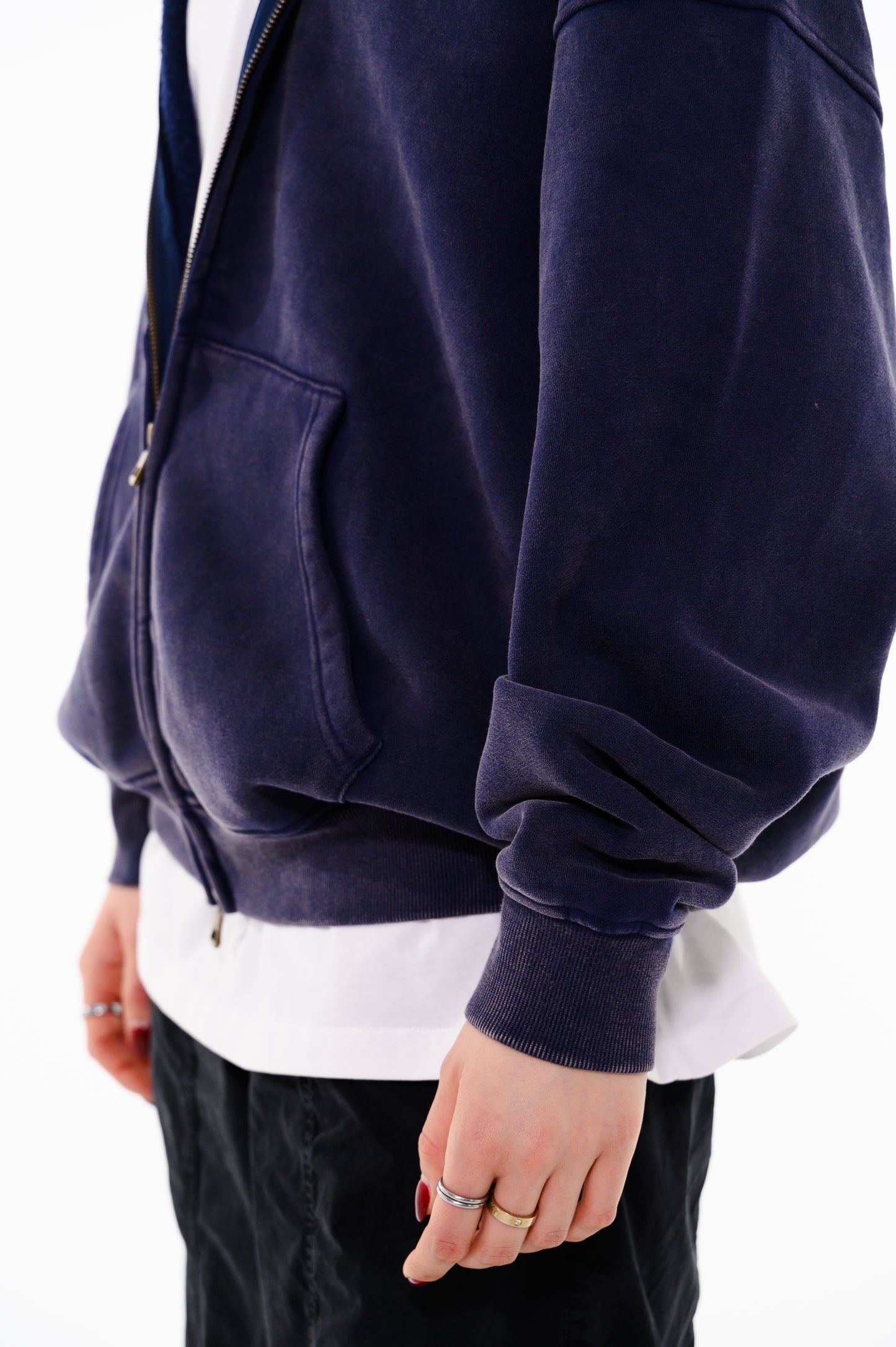 (G) ZIP HOODIE - BLUE