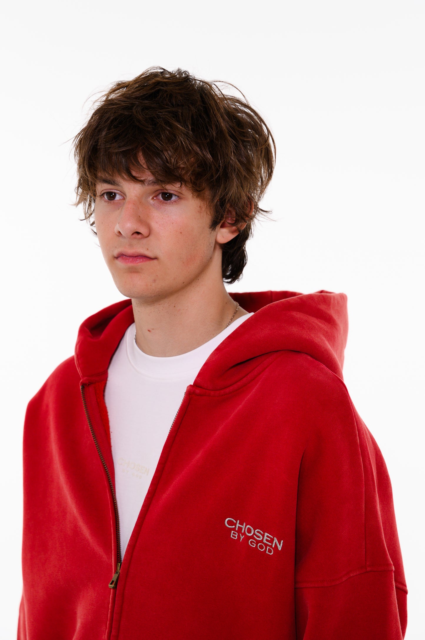 (G) ZIP HOODIE - RED