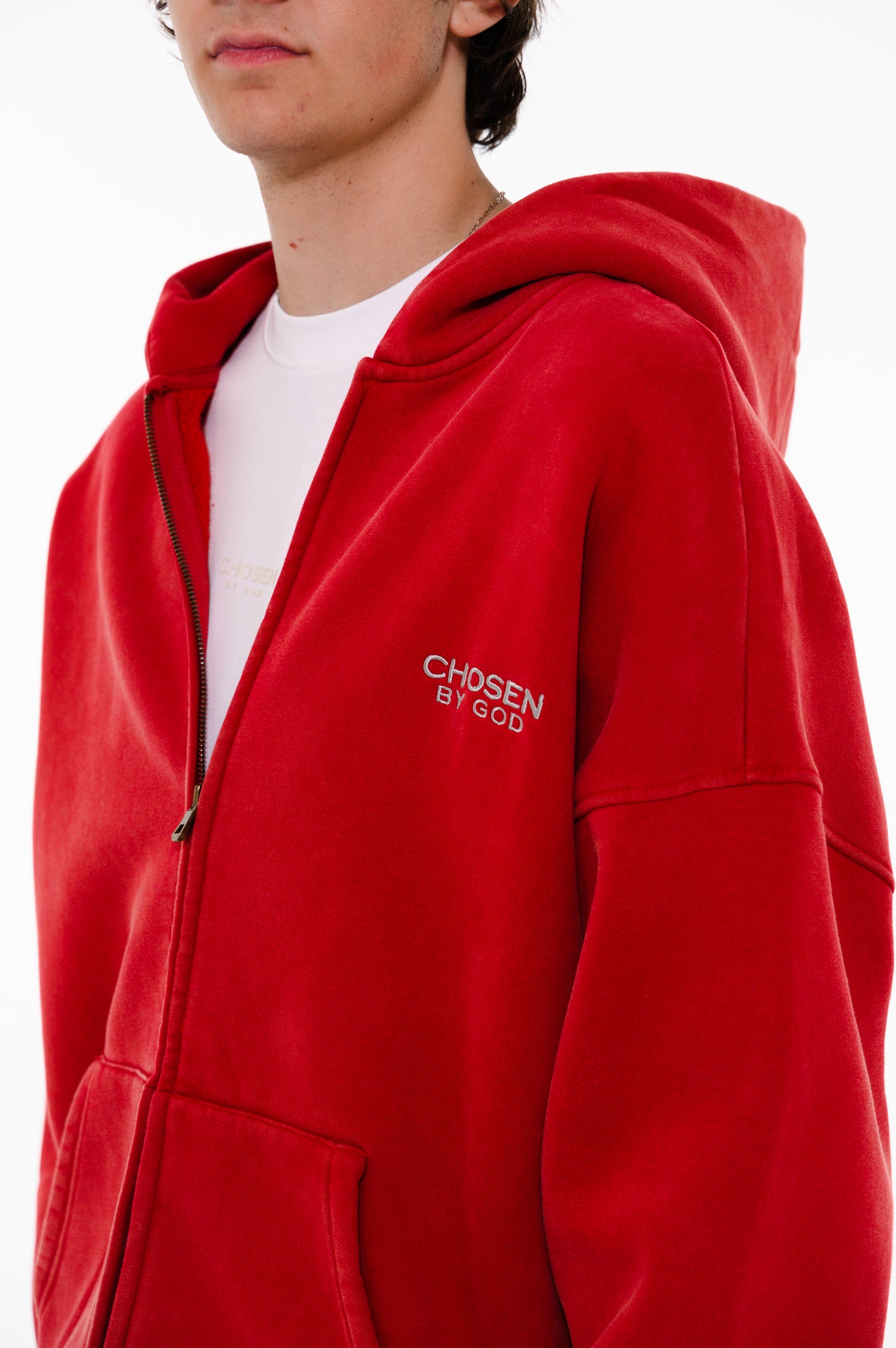(G) ZIP HOODIE - RED
