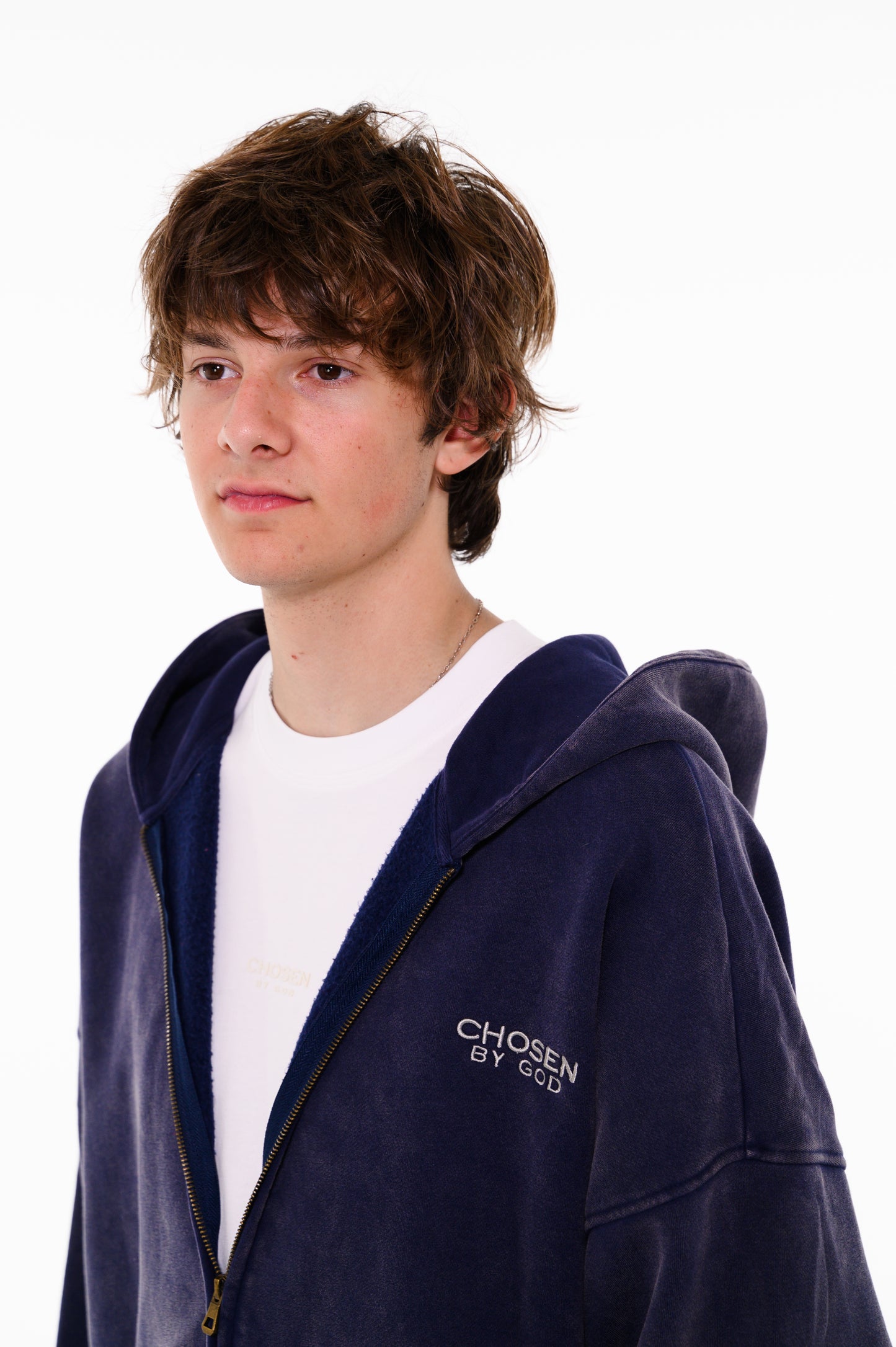 (G) ZIP HOODIE - BLUE