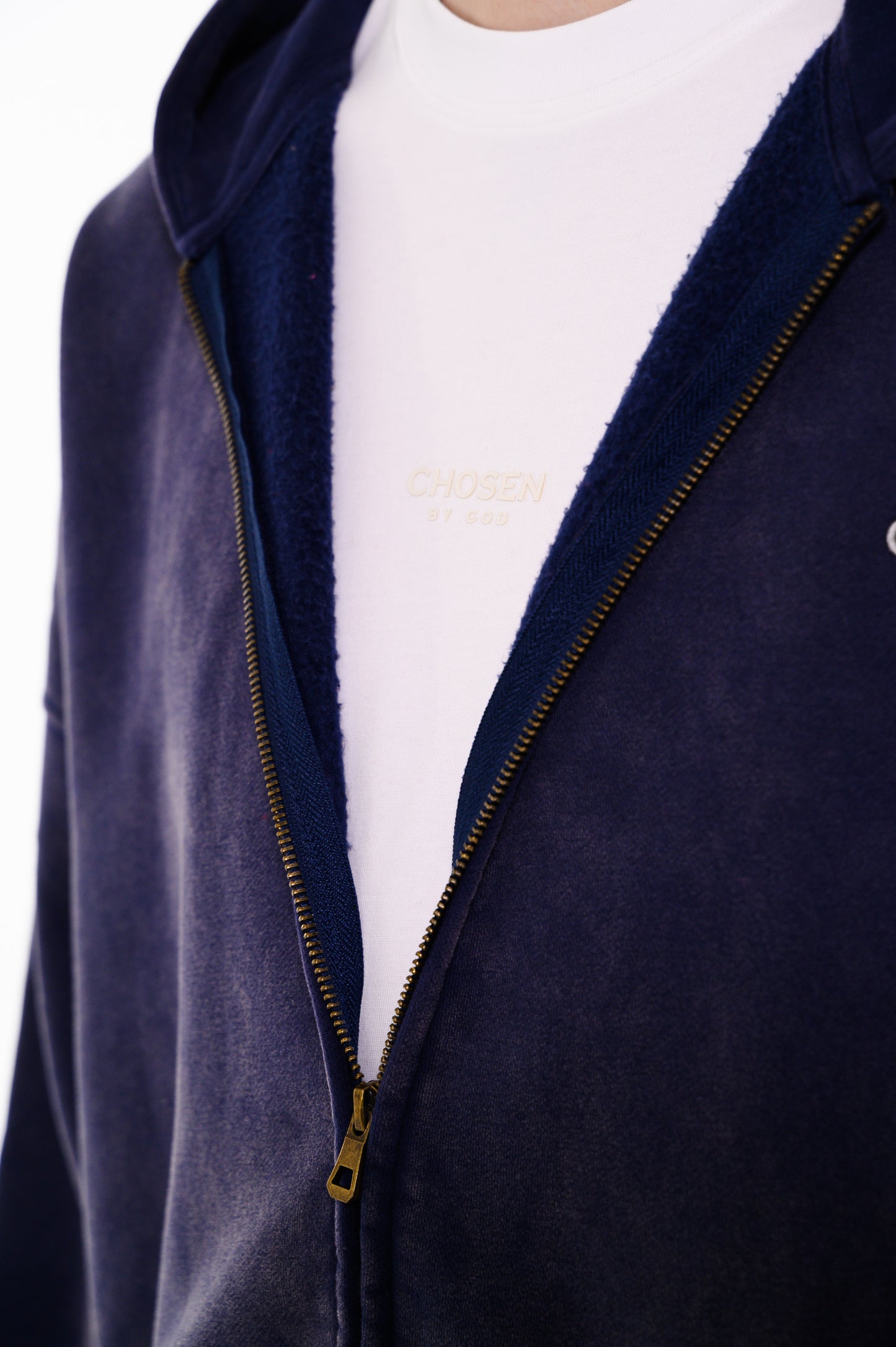 (G) ZIP HOODIE - BLUE
