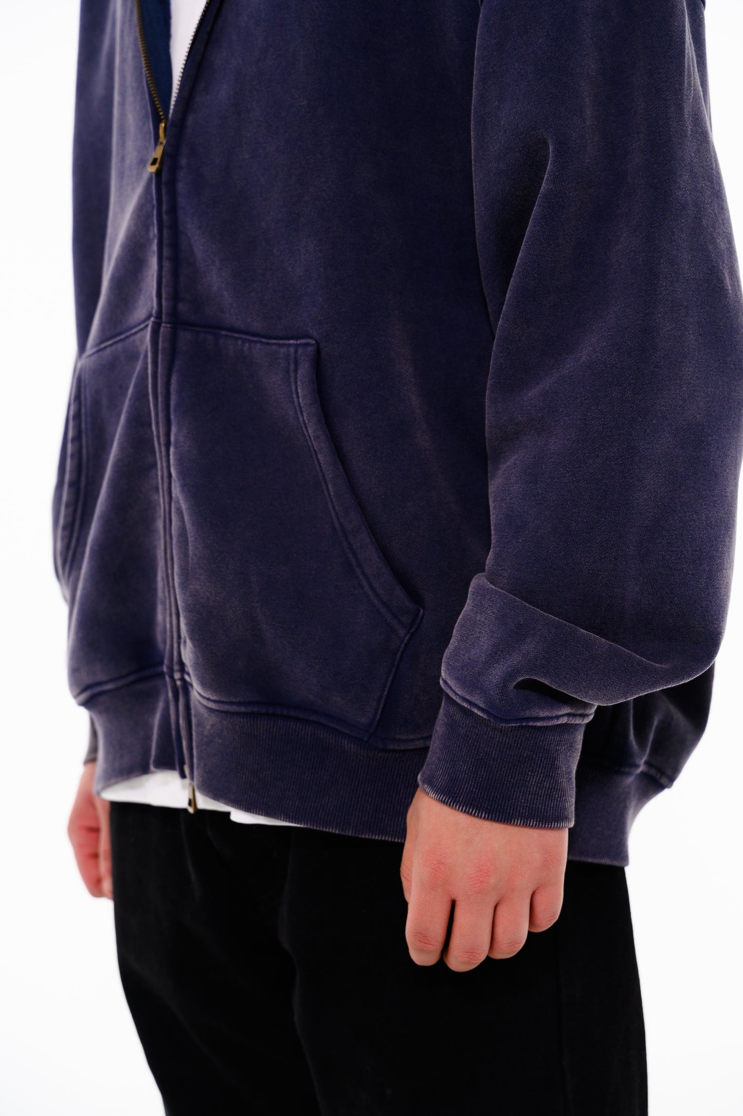 (G) ZIP HOODIE - BLUE