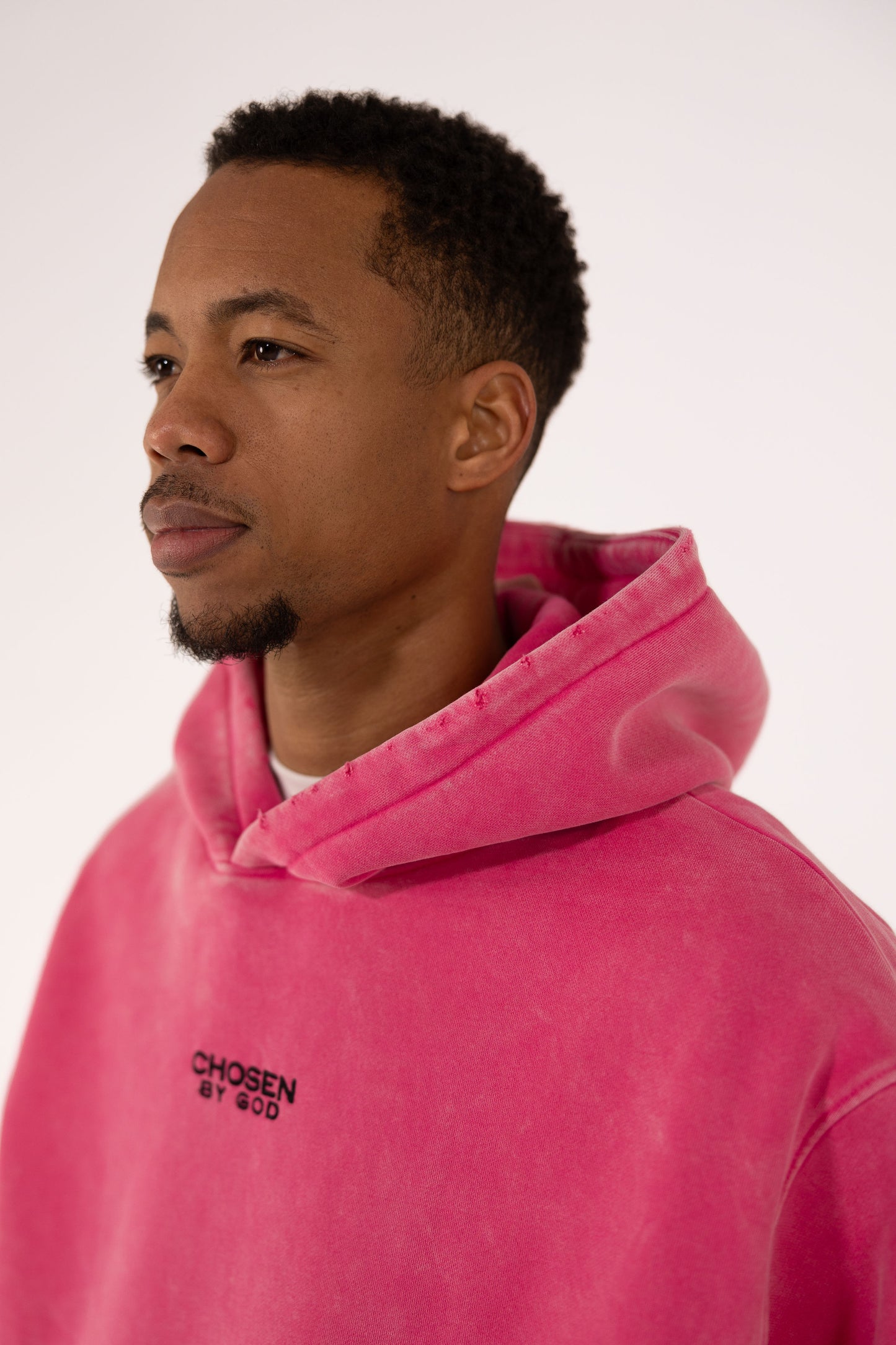 (F)    HOODIE WASHED - HOT PINK