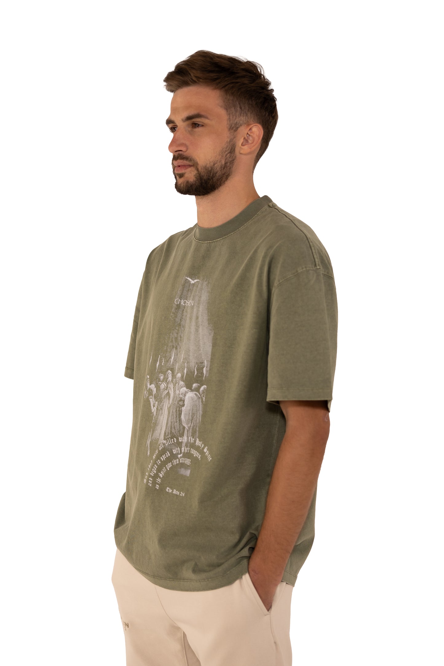 T-SHIRT "PENTECOST DAY" - OLIVE