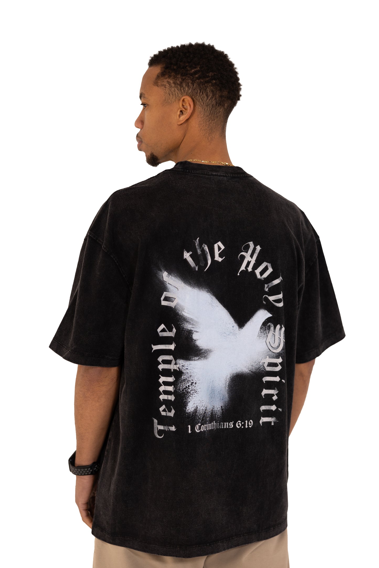 (L) T-SHIRT "HOLY SPIRIT" - GRAY