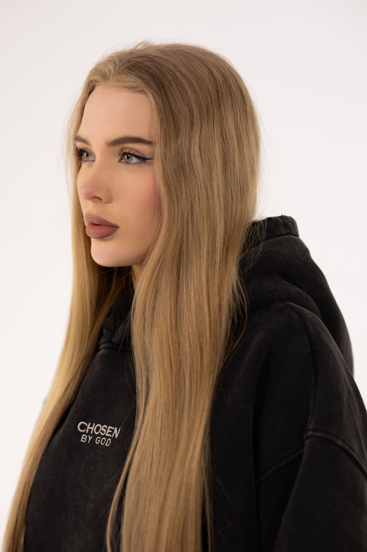 (F) HOODIE WASHED - BLACK