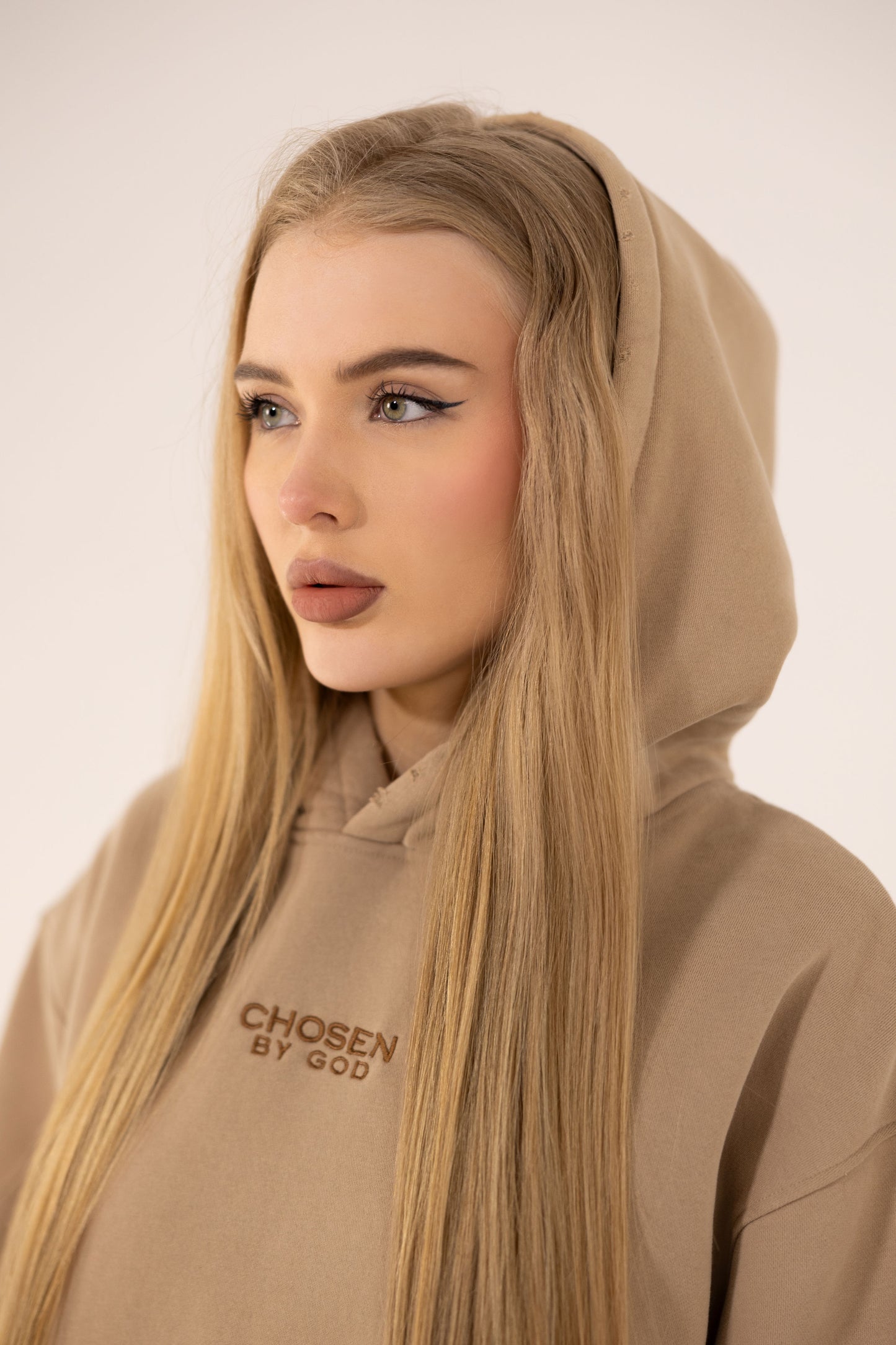 (F) HOODIE WASHED - BEIGE