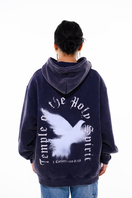 (D)   HOODIE "HOLY SPIRIT" - DARK BLUE