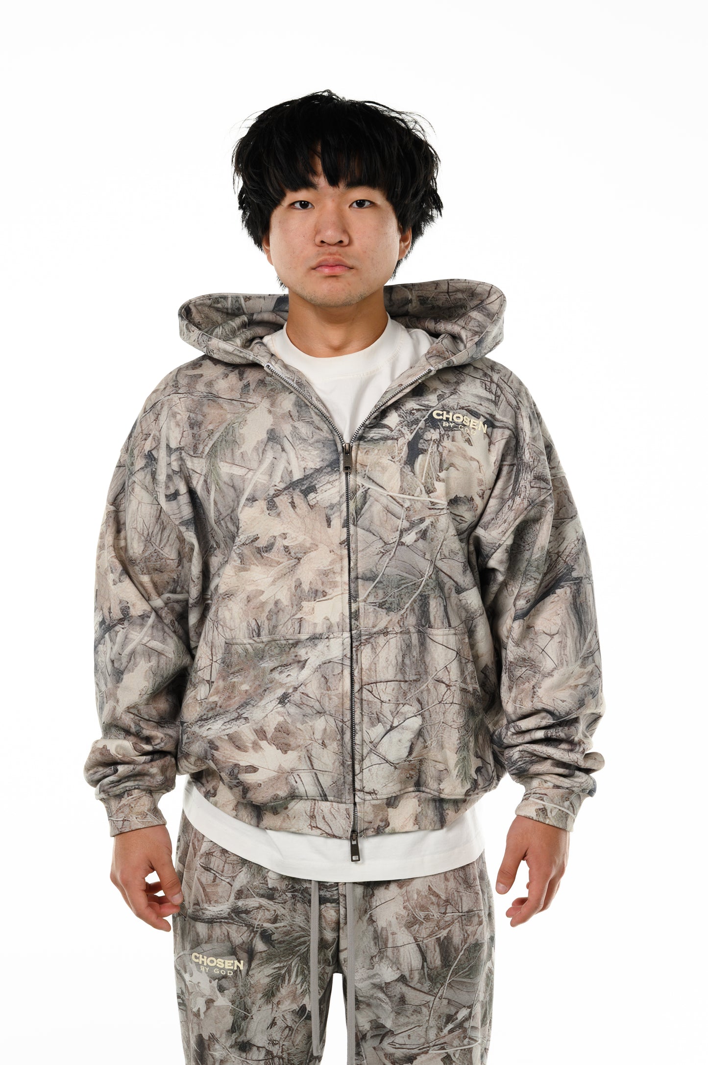 Woodland Camo Zip Hoodie — Chosen by God
