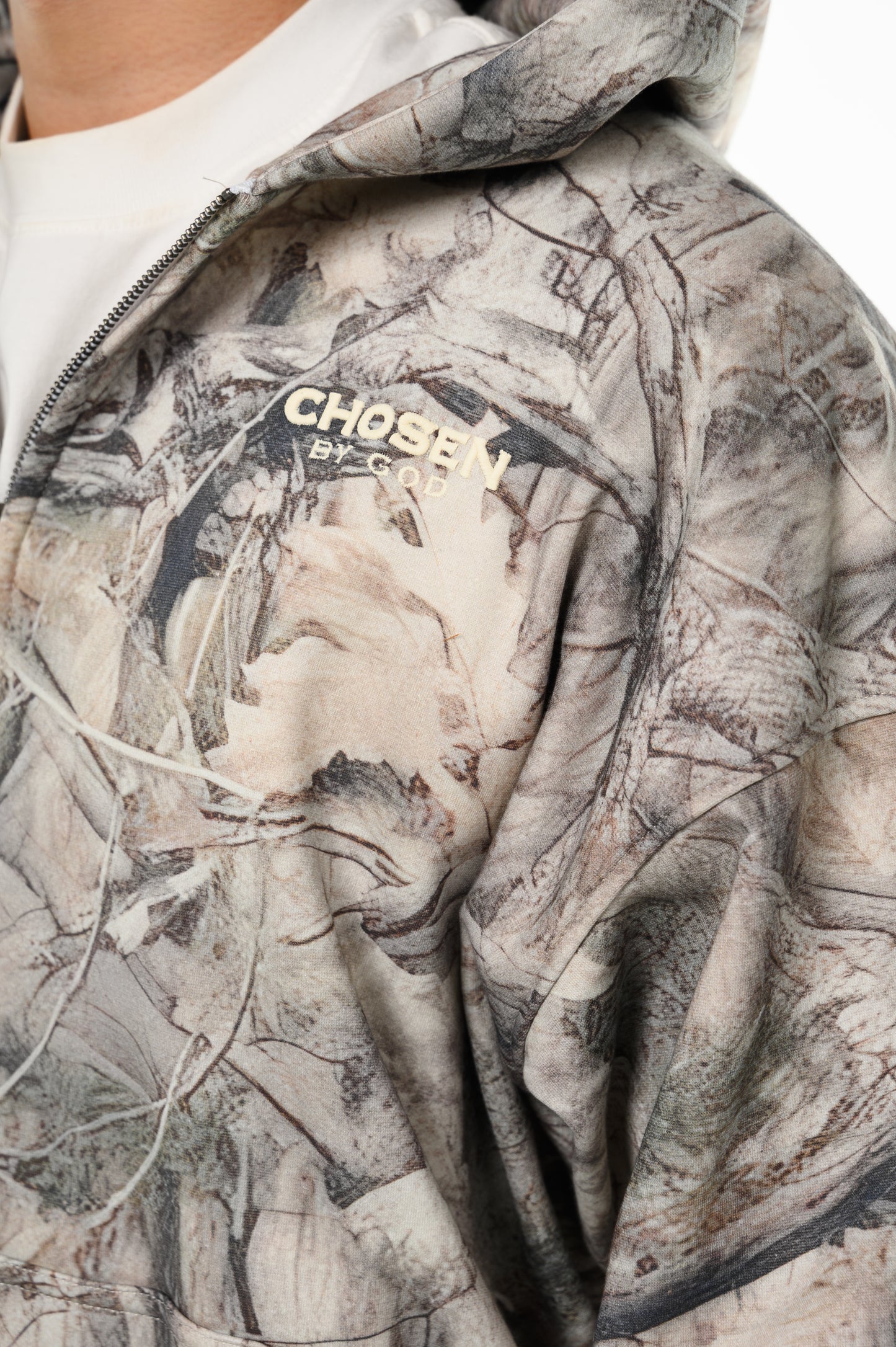 Woodland Camo Zip Hoodie — Chosen by God