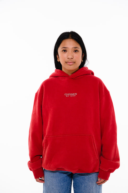 (F)          HOODIE WASHED - RED