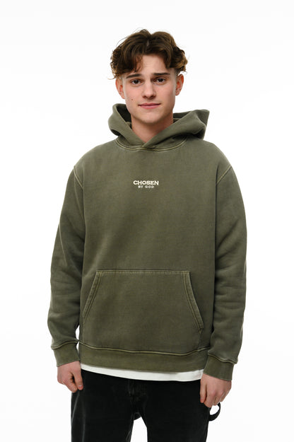 (A) Vintage Washed Hoodie – Dusty Khaki