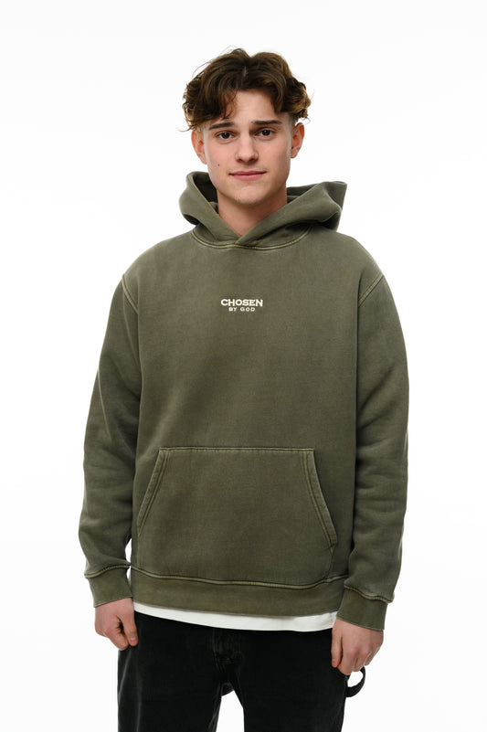 (A) Vintage Washed Hoodie – Dusty Khaki