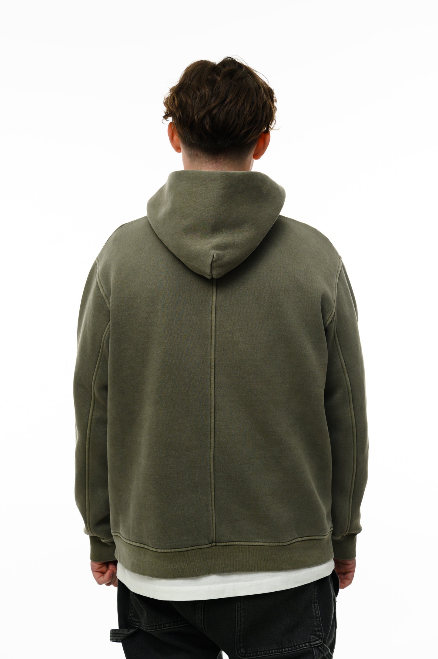 (A) Vintage Washed Hoodie – Dusty Khaki