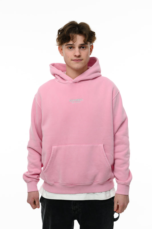 (A) Vintage Washed Hoodie – Pastel Pink