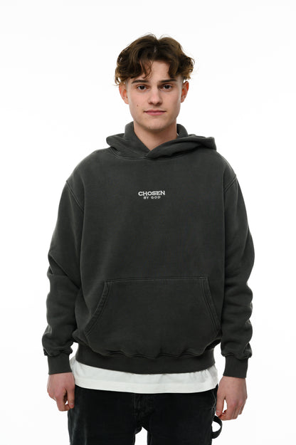 (A) Vintage Washed Hoodie – Charcoal Gray