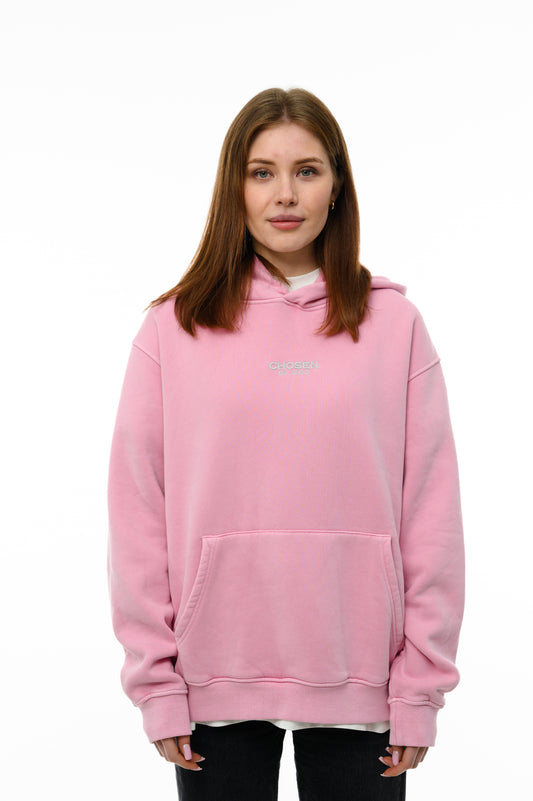 (A) Vintage Washed Hoodie – Pastel Pink