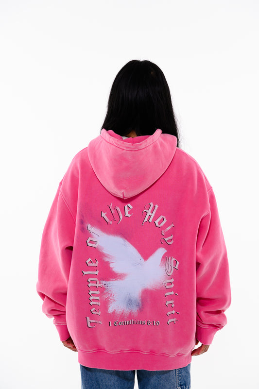 (D) HOODIE  - "HOLY SPIRIT" PINK