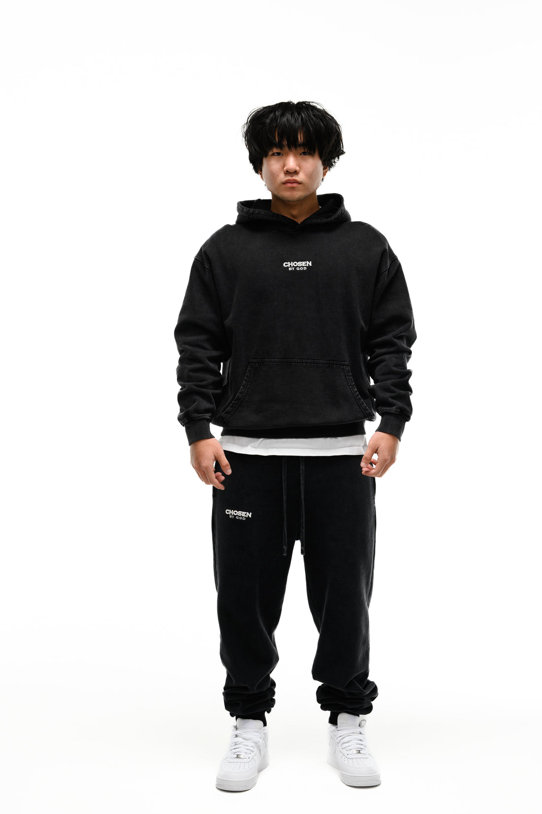 Washed Hoodie — Vintage Black — Chosen by God