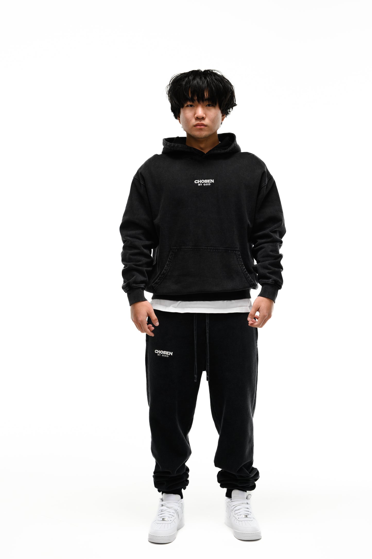 Washed Hoodie — Vintage Black — Chosen by God
