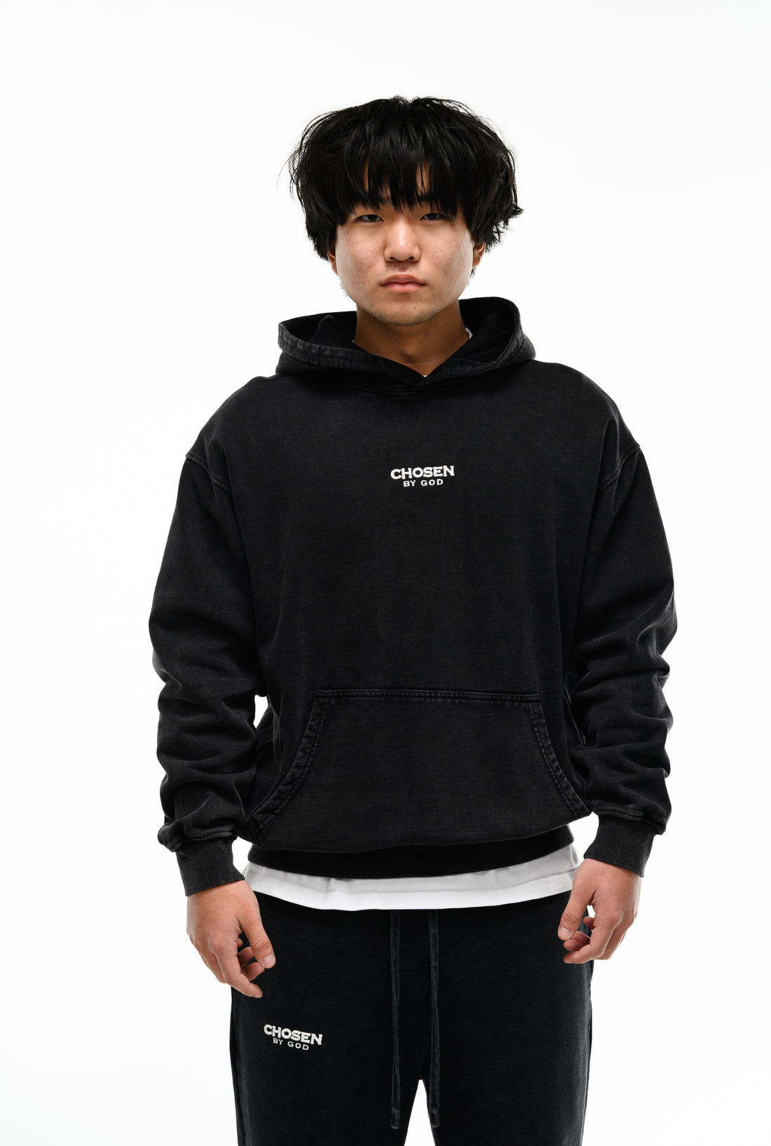 Washed Hoodie — Vintage Black — Chosen by God