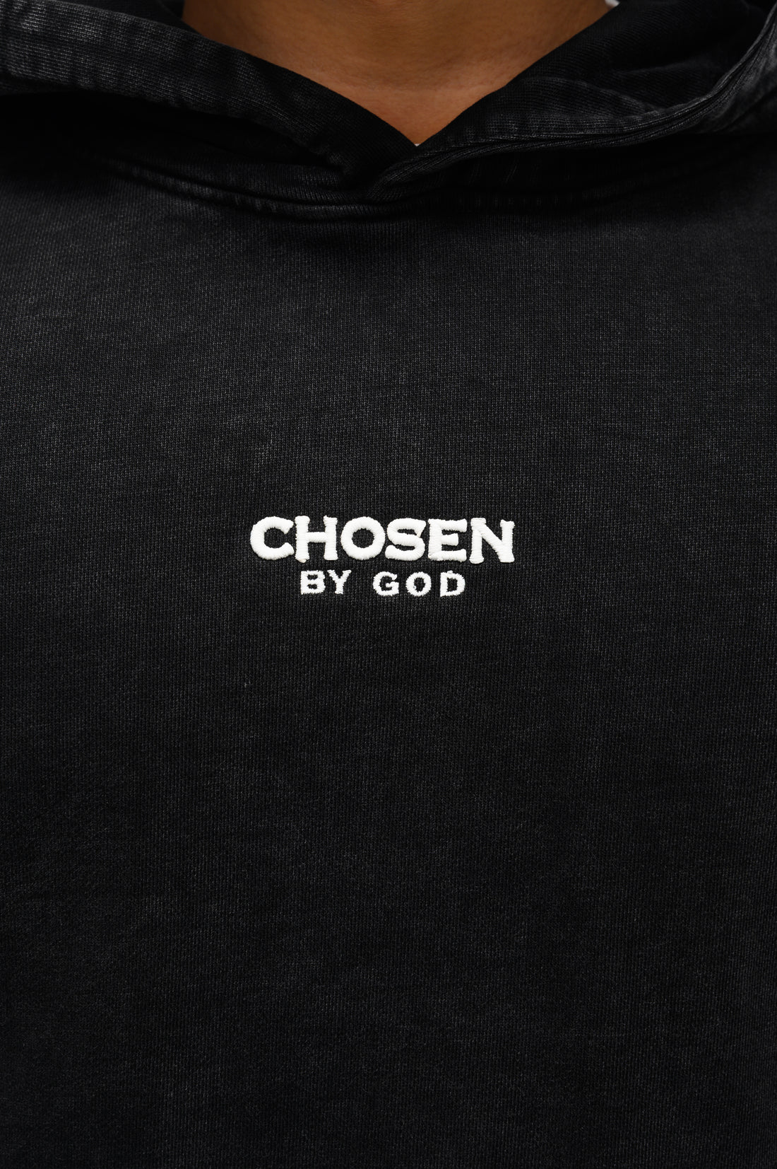 Washed Hoodie — Vintage Black — Chosen by God