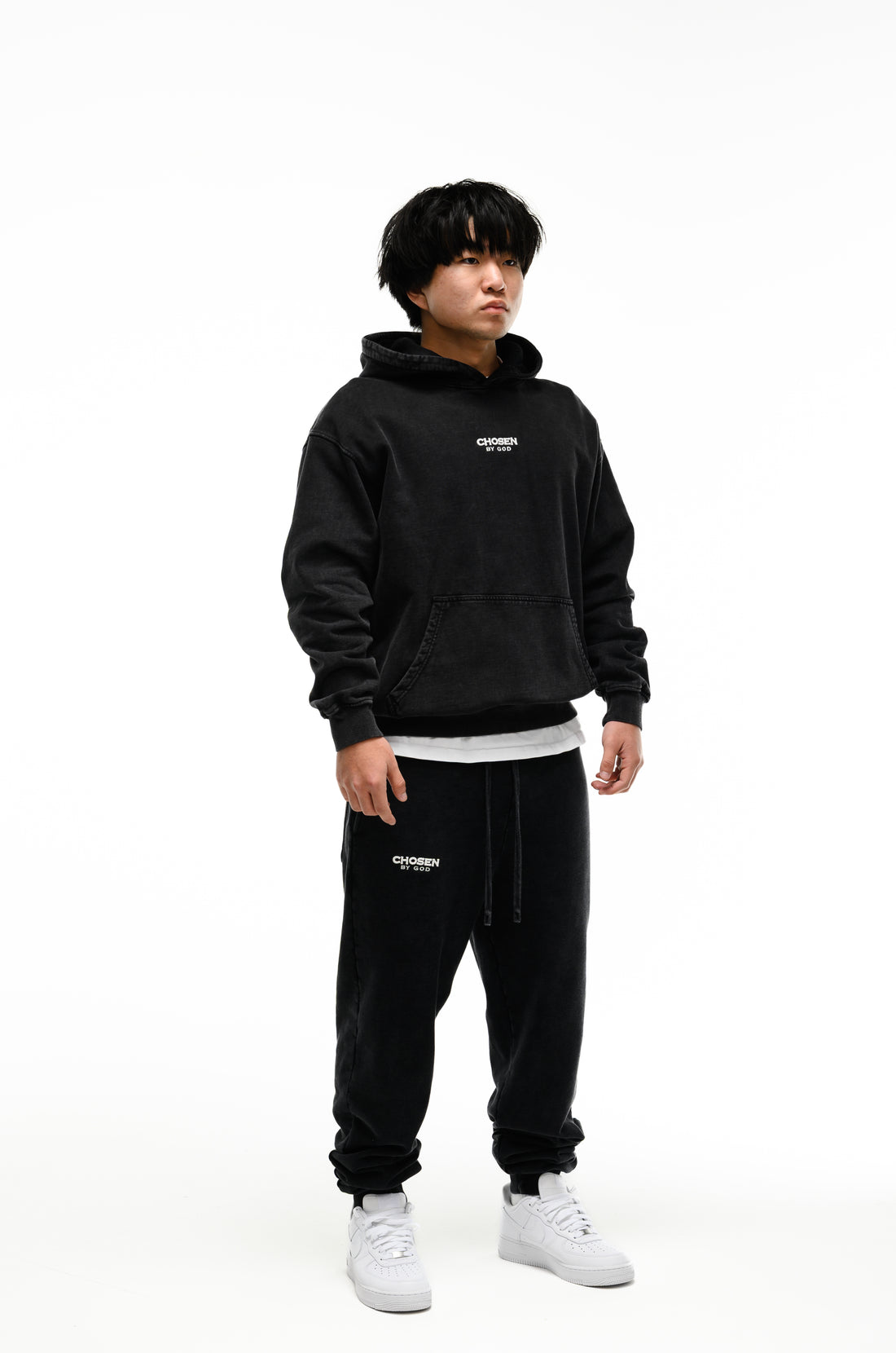 Washed Hoodie — Vintage Black — Chosen by God