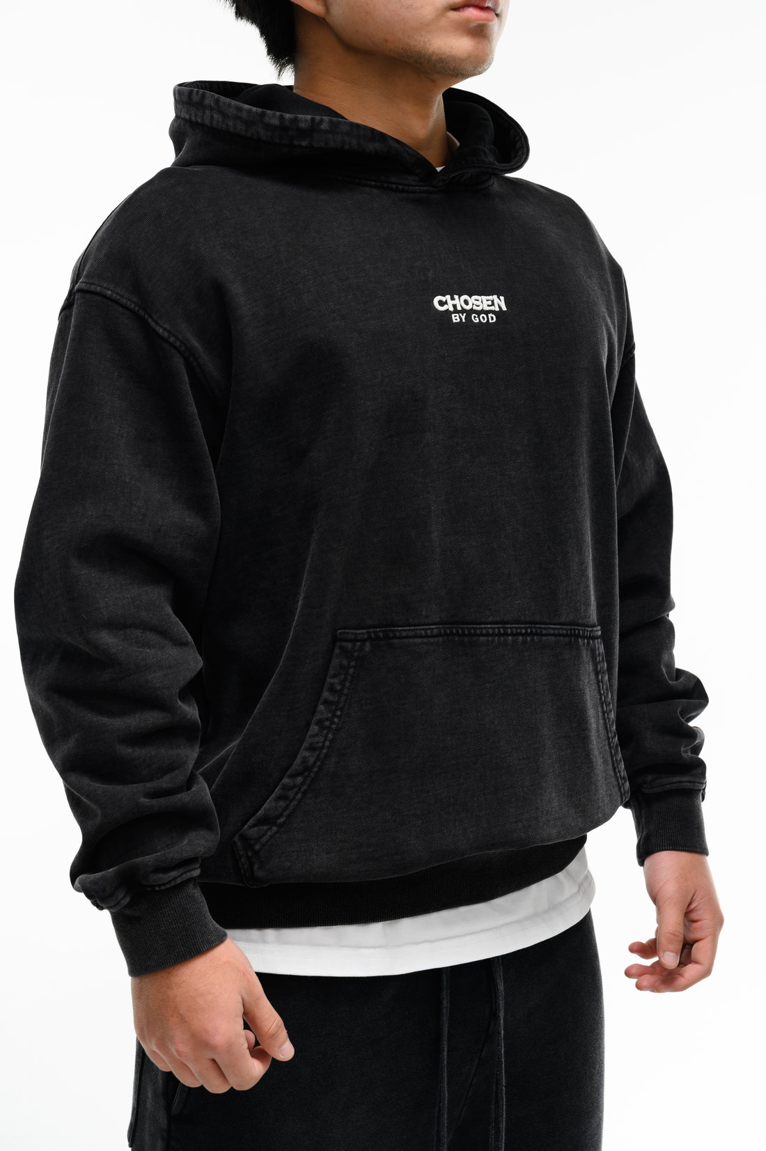 Washed Hoodie — Vintage Black — Chosen by God