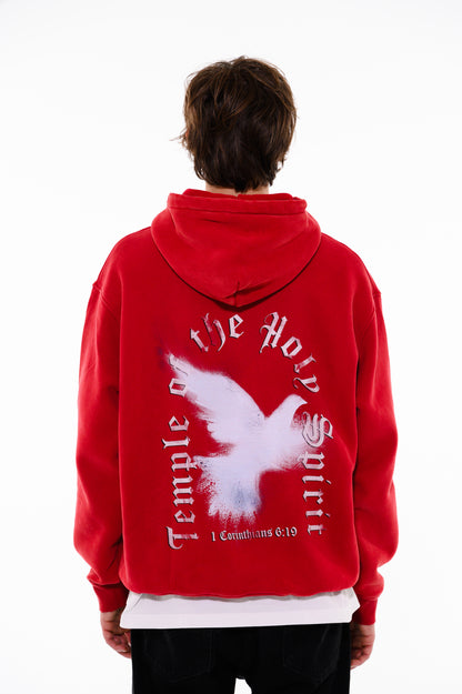(D)          HOODIE -"HOLY SPIRIT" RED