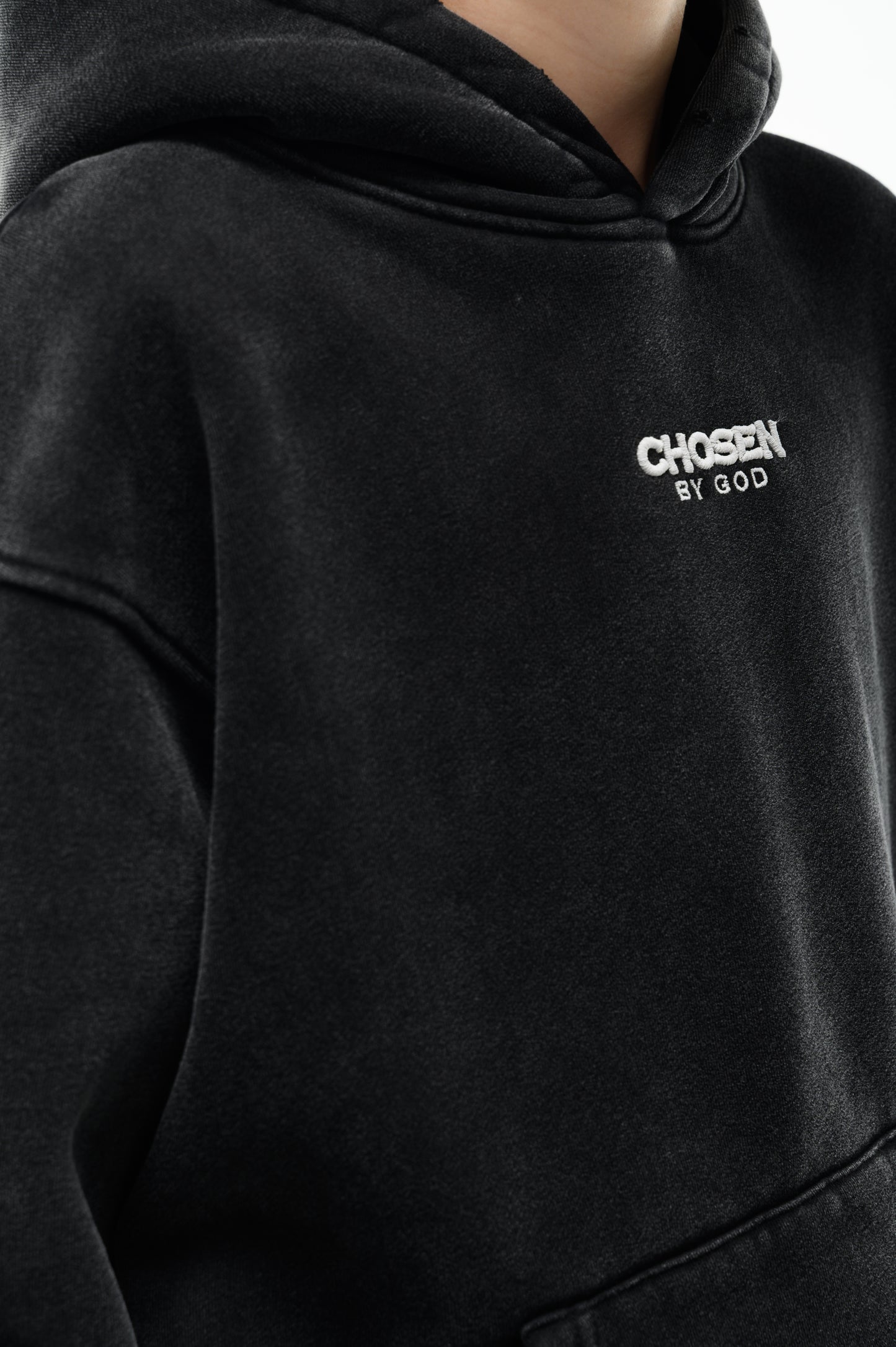 Kids Washed Hoodie Set — Onyx — Chosen by God