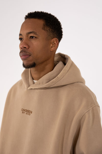 (F)                                 HOODIE WASHED - BEIGE